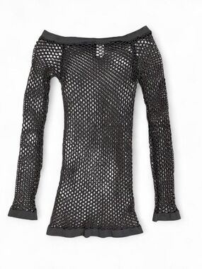 Y2K Yi Tong Grey Fish Net Top